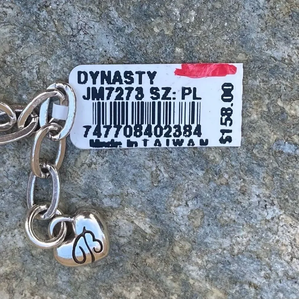 NWT New Brighton Gold/Silver Reversible Dynasty Sol Necklace w/Red Crystal